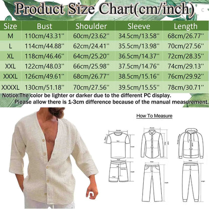 Stylish Shirt for Men Long Sleeve V Neck Top Men Clothing Camisas