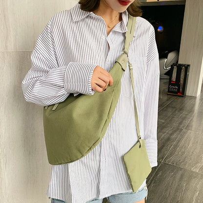 Women's Shoulder Bag Canvas Dumplings Bags Fashion Casual Crossbody Bags