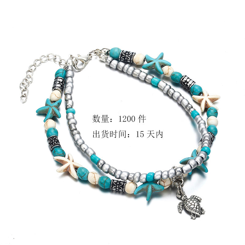 Shell Turtle Anklet Ocean Style