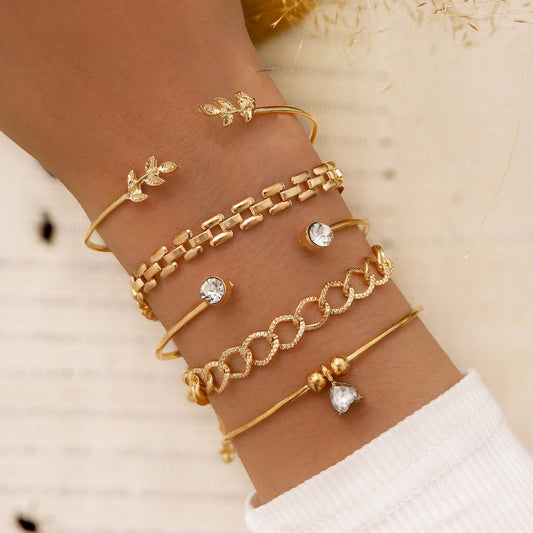 Women's Fashion Beaded Bracelet 5-piece Set