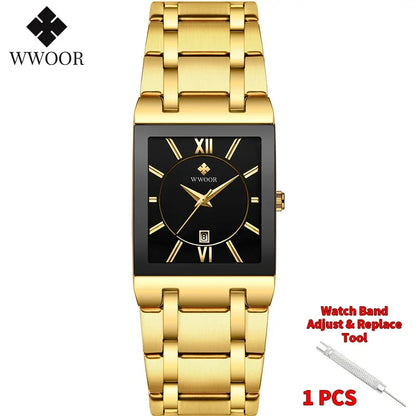 WWOOR Gold Square Men's Quartz Watch