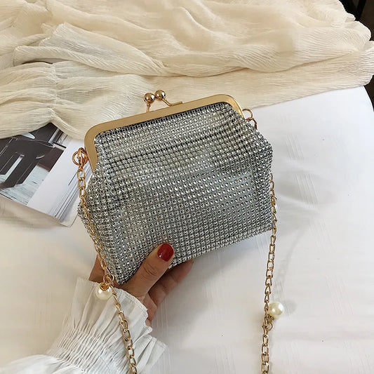  Messenger Bag for Party/Wedding Soft Bead Diamond Evening Bag 