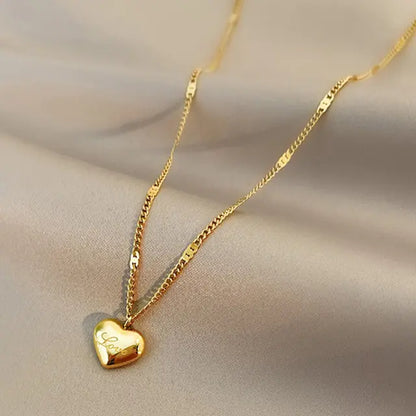 Gold Heart Shaped Opal Necklace