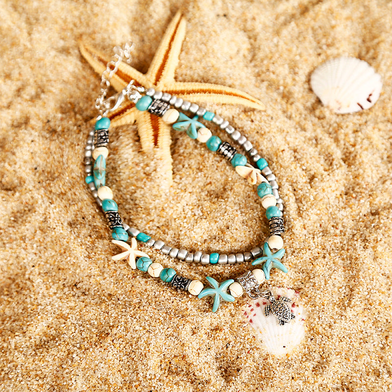 Shell Turtle Anklet Ocean Style